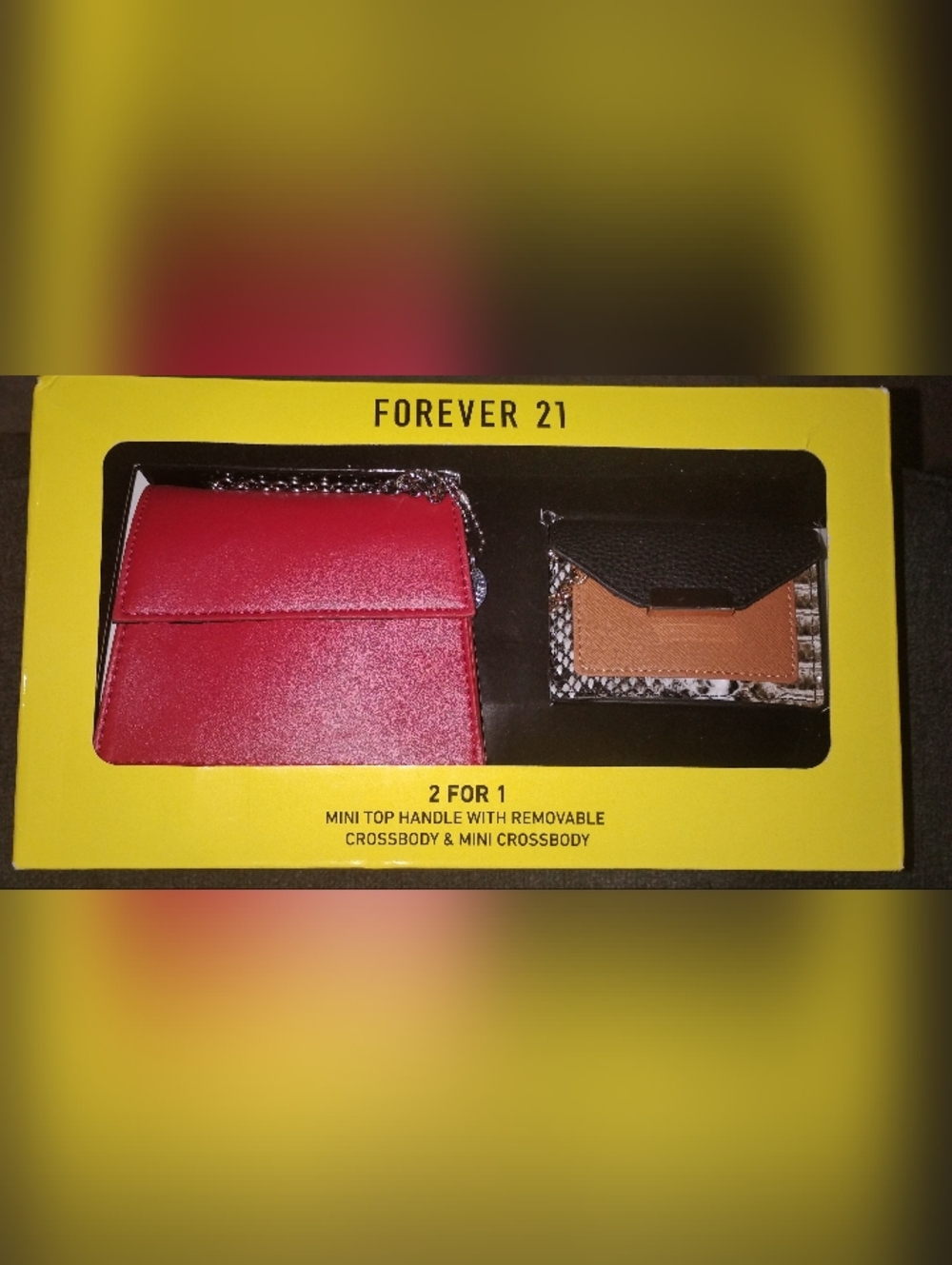 Forever 21 Red and Tan 2-for-1 Mini Crossbody Set